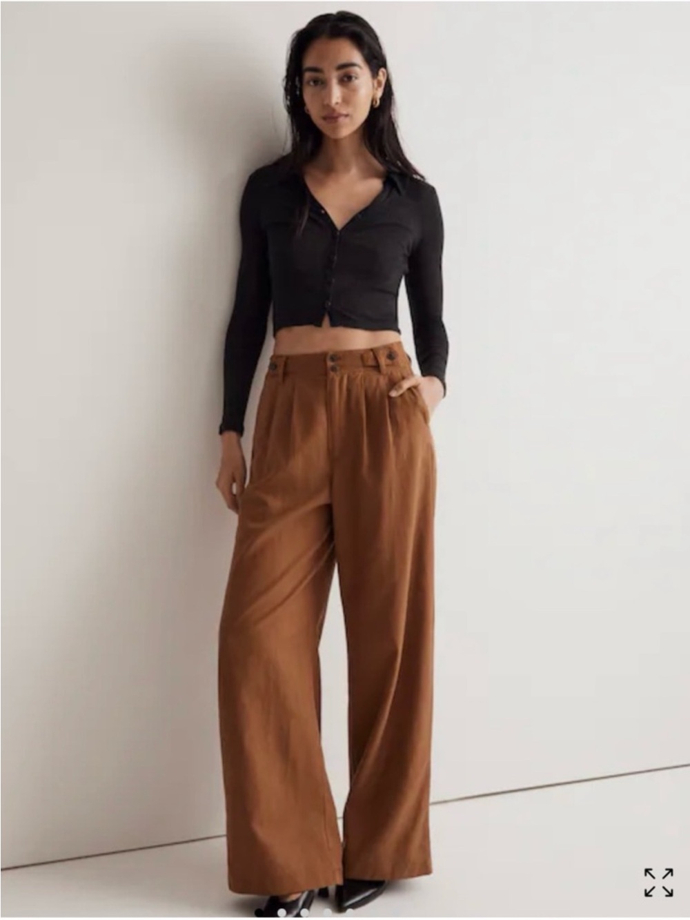 Madewell The Harlow Wide Leg Pants Tan Style NG521 Womens 6